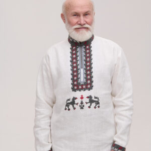 Men’s Linen Vyshyvanka with Hand Embroidery Vovky