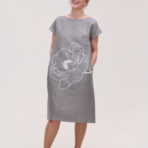 Grey Linen Tunic Dress Kvitka