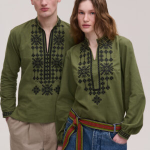 Khaki Nezlamni Matching Vyshyvanka Set