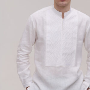 Men’s White-on-White Vyshyvanka Podilya