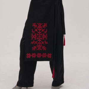 Apron-Zapaska with Little Birds - Burgundy