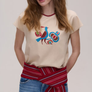Beige Linen Short-Sleeve Blouse Ptashka