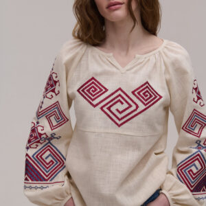 Women’s Beige Linen Vyshyvanka Infinity