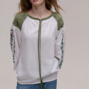Women’s White Linen Vyshyvanka Zakvitchana