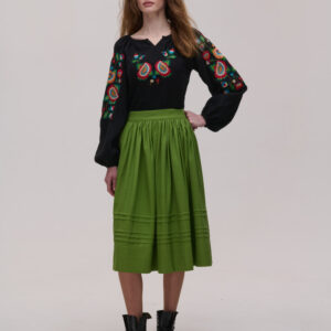 Green Linen Skirt Rozmai