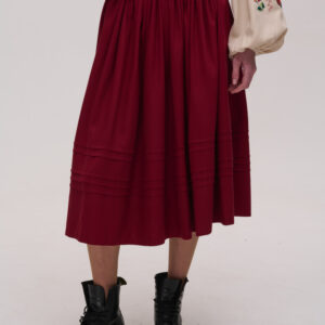 Burgundy Linen Skirt Rozmai
