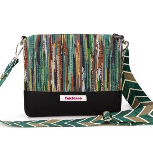 Bag "Green Striped" with Wide Strap