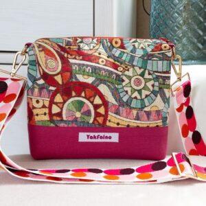 Bag "Pink-Plum" with Wide Strap