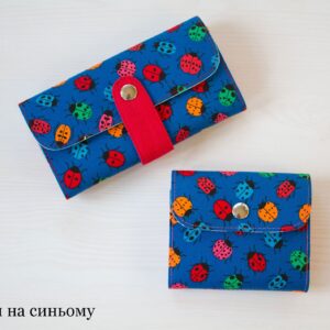 Set of Two Wallets "Bugs on Blue"