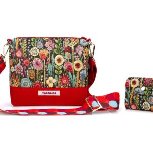 Bag Set "Rosalia" Red with Strap and Wallet