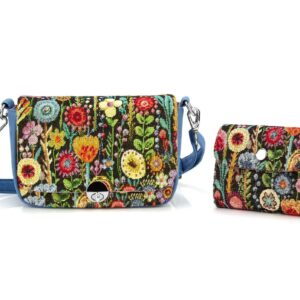 Mini Bag Set "Rosalia" Blue with Wallet