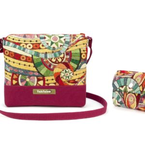 Bag Set "Pink-Plum" with Wallet