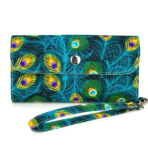 Wallet "Peacock Feathers" with Strap