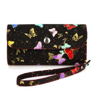 Wallet "Butterflies at Night" with Strap