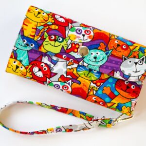 Wallet "Bright Cats" with Strap